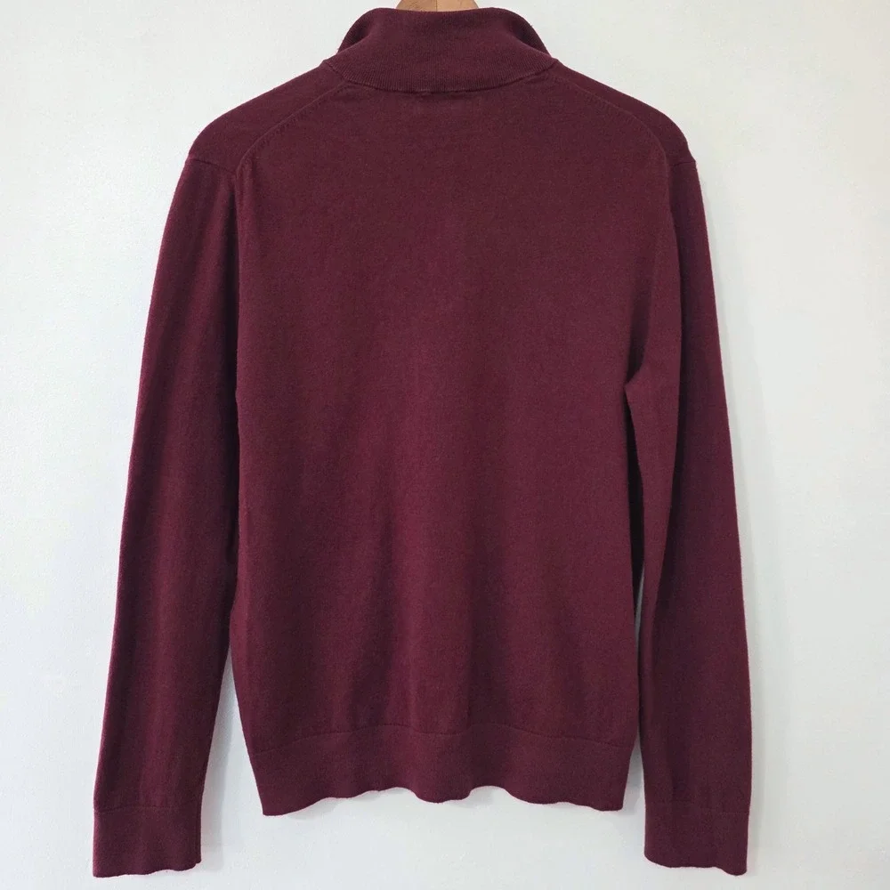 Banana Republic‎ Premium Cotton Cashmere Sweater Sz L 1/4 Zip Pullover Preppy